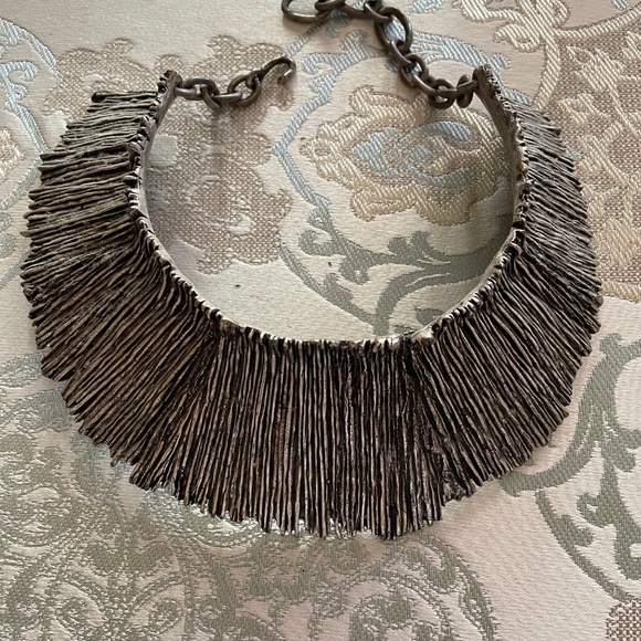 French Designer BICHE DE BERE PARIS Pewter Silver Collar RARE - Picture 3 of 10